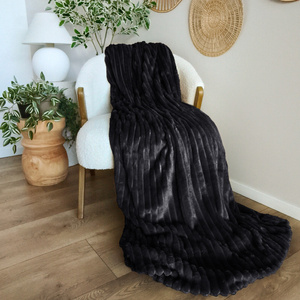 Blanket 160 x 200 Microfiber Stamped Stripes Nuvio 08