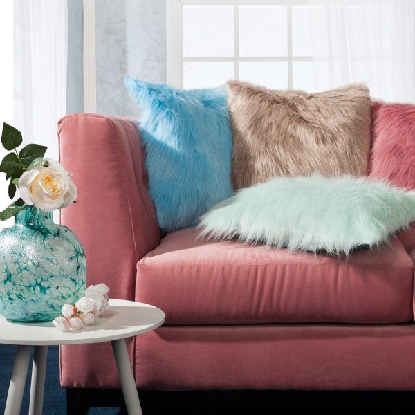 Fur Pillowcase 819 45 x 45 Light Mint