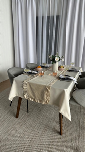 Table Runner 40 x 160 Decorative with Ruffles Ligia 02