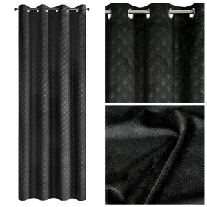 Velvet Juliet Curtain 140 x 250 Drawstring Black