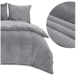 Bedding 160 x 200 3pc Microfiber Teddy Bear Cozy Gray