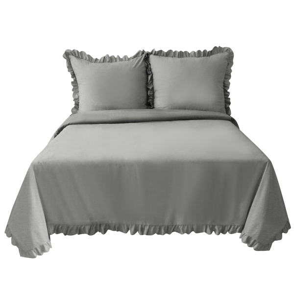 Pościel 200 x 220 3cz Satynowa z falbaną Nadir 03