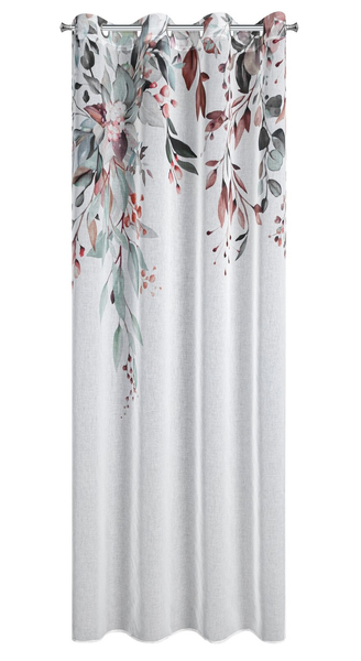 Zasłona 140 x 260 Dekoracyjna 2 szt Meg Biały+Ziel