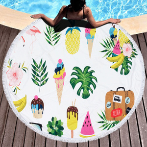 Ręcznik Koc 150 cm Okrągły Plażowy Boho 15 