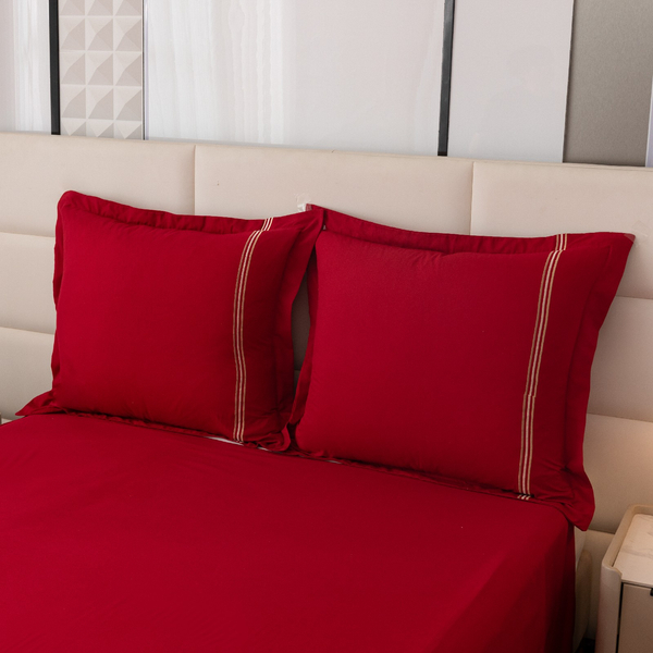 Pościel 200 x 220 3cz Gładka Z Haftem Lumera 07