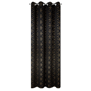 Blackout Abella Black+Gold Decorative Curtain 135 x 250