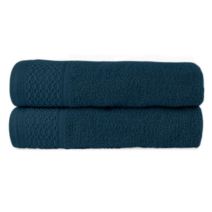 Set of 2 Towels Cotton Solano Navy Blue