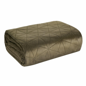 70 x 160 Quilted Velvet Luiz3 Brown Bedspread