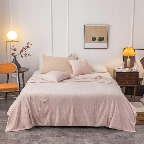 Koc 200 x 220 Mikrofibra Solo Pudrowy