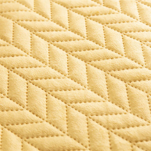 Quilted Velvet Moxie Mustard 220 x 240 Bedspread