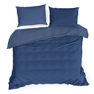 Bedding 160 x 200 3pc Satin Nova3 Navy Blue