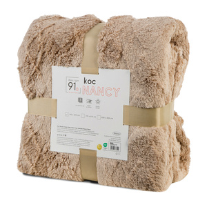 Blanket 150 x 200 Stamped Plush Nancy C.Beige
