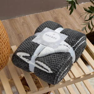 Blanket 150 x 200 Microfiber Lamb Sherpa Graphite