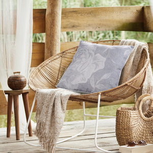 Decorative Linen 10 Steel+Cream pillowcase 45 x 45