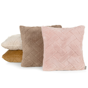 Poszewka 45 x 45 Pluszowa Jodełka Caro Róż