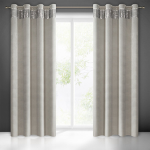 Velvet Jasper Curtain 140 x 250 Silver Spillover