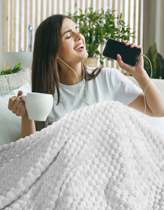 Blanket 70 x 160 Microfiber Design Cindy6 White