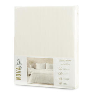 Bedding 160 x 200 3pcs Cotton Satin Vera Cream