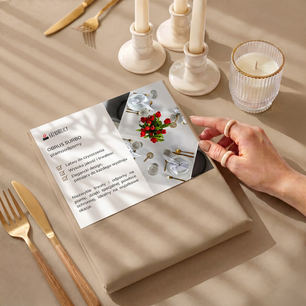 Obrus 120x240 Plamoodporny Surbo Beż