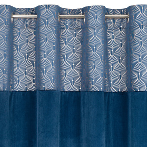 Curtain 140 x 250 Decorative Drawstring Agnes Navy Blue