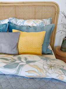 Bedspread 170 x 210 Quilted Len1 Blue