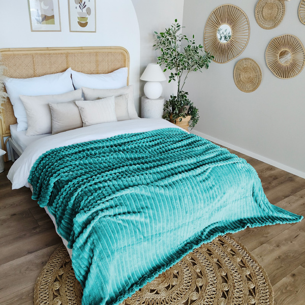 Koc 160 x 200 Mikrofibra Tłoczona Pasy Nuvio 13