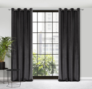 Velvet Lussi Curtain 140 x 250 Spill Black