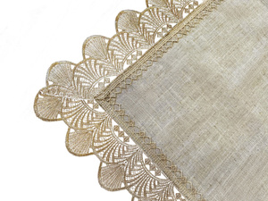 Stain-Resistant Tablecloth 130 x 180 with Lace 2018 Beige