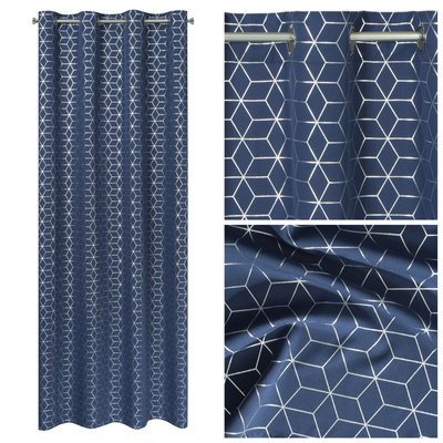 Zasłona 140 x 250 Gotowa Dekoracyjna Cube Gran + Sr