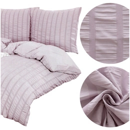 Pościel 200 x 220 4cz Kora Jednolita Pasy Clea 05