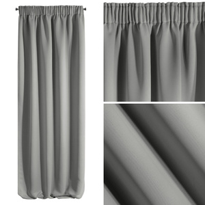 Blackout Logan Tape Curtain 140 x 270 Gray