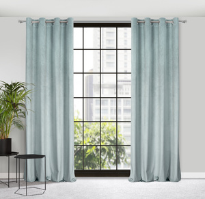 Velvet Lili Curtain 140 x 250 Pinstripe Blue