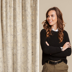 Zasłona 135 x 270 Dekoracyjna Welwet Tulia Beż