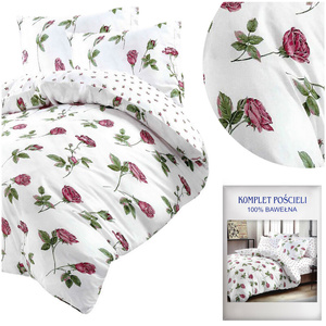 Cotton Satin Bedding A842 in Flowers 200x220NP 3 parts