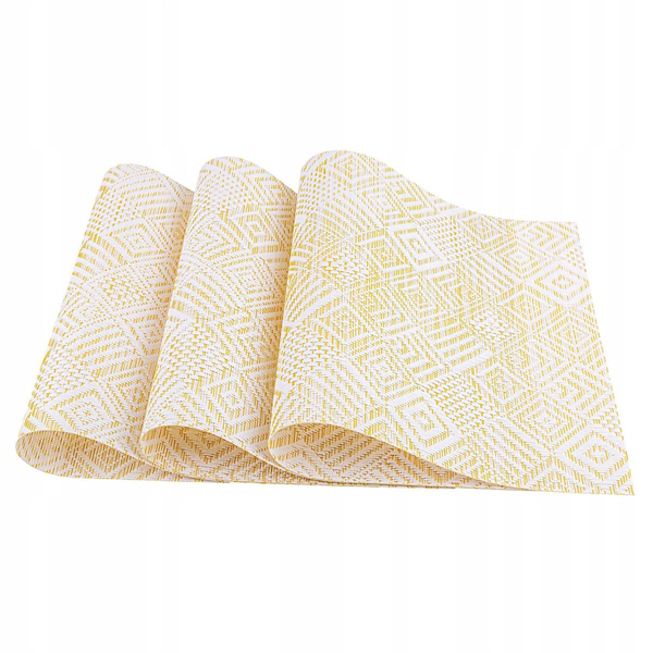 30 x 45 Decorative Geometric Yellow Placemat