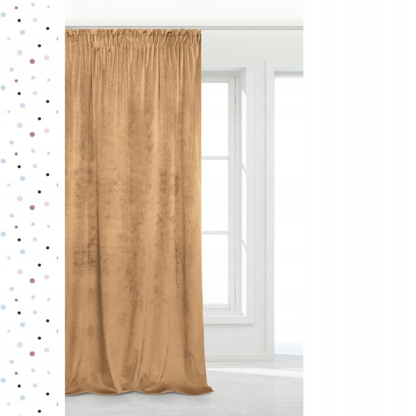 Curtain 140 x 270 Decorative Velvet Soft Mustard