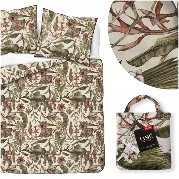 Pościel 160 x 200 3cz Bawełna Perkalowa Lame 5241B