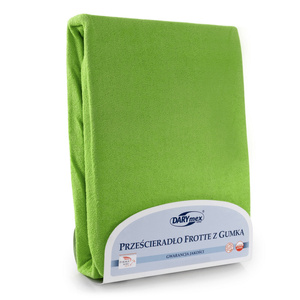 Terry sheet with elastic 025_D Dark Green 90x200