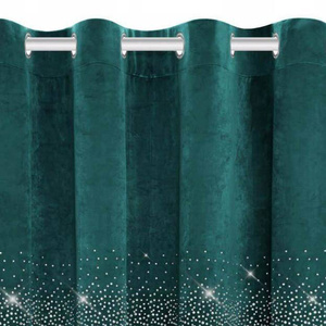 Curtain 140 x 250 Decorative Velour Shiny Turquoise