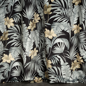 Velvet Loren Curtain 140 x 250 Pinstripe Black