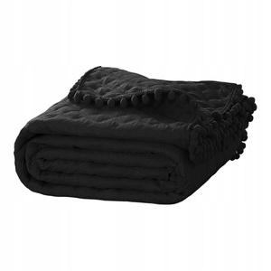 Bedspread 200 x 220 Quilted Two-Sided Pompoo Black