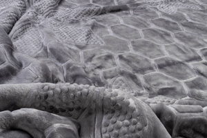 Suzan 10 Stamped Acrylic Blanket Gray 160x210