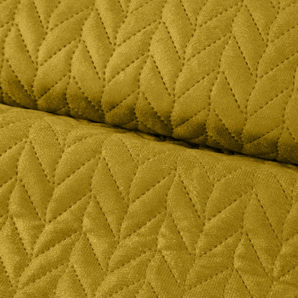 170 x 210 Quilted Velvet Luiz4 Mustard Bedspread