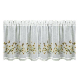 Curtain 60 x 150 Decorative Ready-made Flora White+Yellow