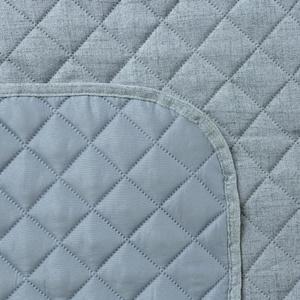 Bedspread 220 x 240 Quilted Linen1 Blue