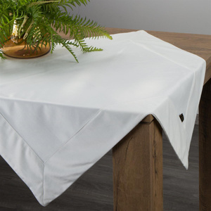 85 x 85 Decorative Velvet Tablecloth White