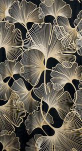 Curtain 140 x 250 Decorative Velvet Venus Black+Gold