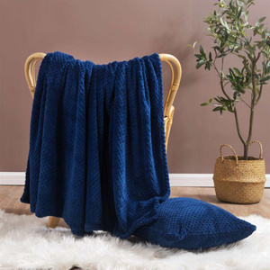 Blanket 150 x 200 Microfiber Jacquard Monte Navy Blue