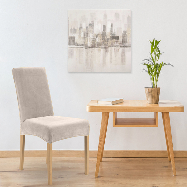Velvet Chair Cover 35x55x30 Pokr04 Light Beige