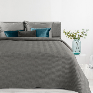 Bedspread 220 x 240 Quilted Len3 Graphite